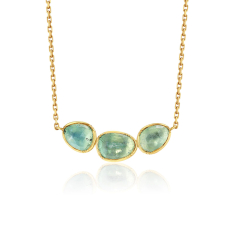 Triple Orbit Aquamarine Gold Necklace Image